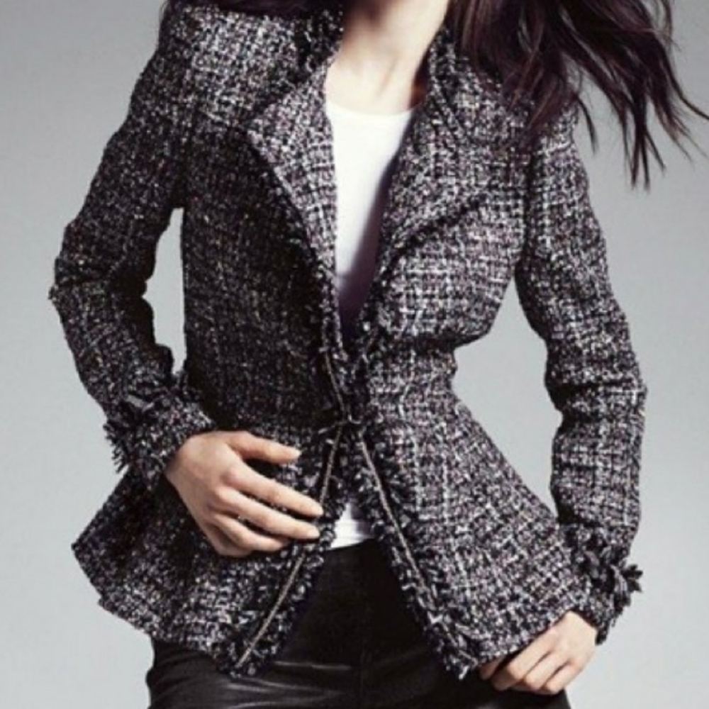 NWT Mcginn Tweed  FringedJacket Sz 4